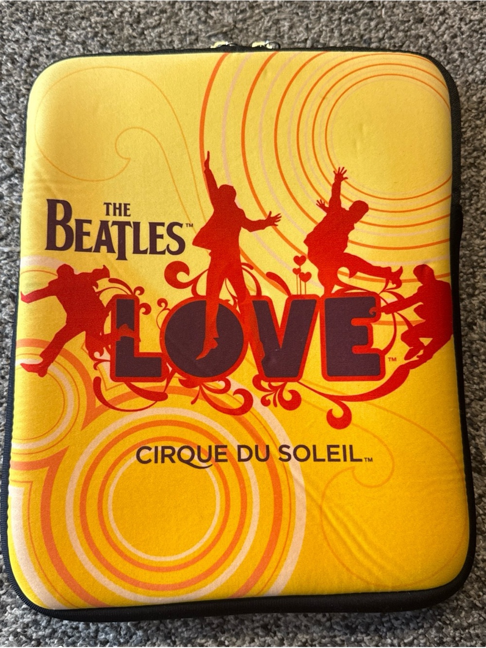 The Beatles Love Cirque Du Soleil 9.5”x7.5” Padded Tablet Laptop Holder Zipper